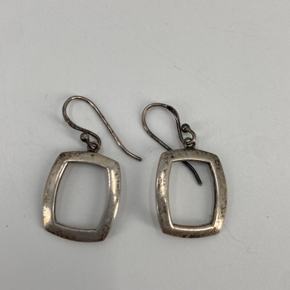 Square Sterling Silver Square Frame Earrings - image 1